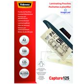 Fellowes Laminating Pouches Capture 125 micron - 125 micrones - paquete de 100 - glosario - transparente - A3 (297 x 420 mm) bolsas para laminación