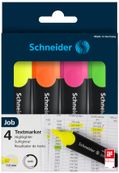 Schneider Job - Marcador - para papel de fax - verde, amarillo, naranja, rosa - tinta al agua - 1-5 mm (paquete de 4)