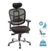 OfficePro TECKNET - Silla - reposabrazos - giratorio - malla - negro