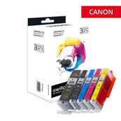 SWITCH - Paquete de 5 - negro, amarillo, cián, magenta, Photo Negro - compatible - cartucho de tinta (alternativa para: Canon CLI-551BK XL, Canon CLI-551C XL, Canon CLI-551M XL, Canon CLI-551Y XL, Canon PGI-550BK XL) - para Canon PIXMA iP8750, iX6850, MG