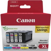 Canon PGI-1500XL C/M/Y/BK Multipack - Alto rendimiento - negro, amarillo, cián, magenta - original - depósito de tinta - para MAXIFY MB2050, MB2150, MB2155, MB2350, MB2750, MB2755