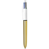 "BIC 4 Colours Shine - Bolígrafo  de 4 colores - negro, rojo, azul, verde - 1 mm - medio - retractil"