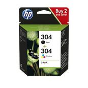 HP 304 - Paquete de 2 - color (cian, magenta, amarillo), negro pigmentado - original - cartucho de tinta - para AMP 130; Deskjet 26XX, 37XX; ENVY 50XX