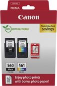 Canon PG-560/CL-561 Photo Value Pack - paquete de 2 - negro, color (cian, magenta, amarillo) - original - brillante - kit de cartucho de tinta / papel
