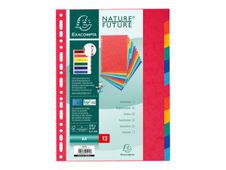 Exacompta Nature Future - Separador - 12 piezas - para A4 - con pestañas - rojo moteado
