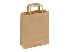 Logistipack - Bolsa de regalo - 28 cm x 22 cm x 10 cm - marrón artesanía - paquete de 50