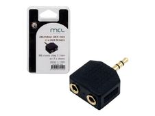 MCL - Separador de audio - mini-phone stereo 3.5 mm macho a mini-phone stereo 3.5 mm hembra