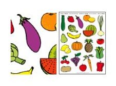 Apli Agipa - Adhesivo de decoración - fruits and vegetables - 3 hojas - no permanente