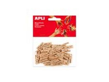 Apli Agipa - Clips - 25 x 3 mm - madera - natural - paquete de 45