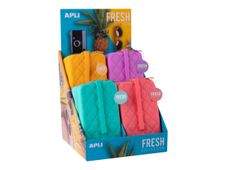APLI Fresh Collection - Estuche para lápices - silicona - púrpura, salmón, Verde esmeralda, naranja fluorescente