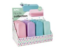 APLI Nordik Collection - Estuche para lápices - silicona - rosa, Verde esmeralda, malva, azul turquesa