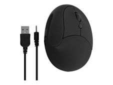 T'nB Ergo Line Mini - Ratón vertical - ergonómico - 6 botones - inalámbrico - 2.4 GHz - receptor inalámbrico USB - negro