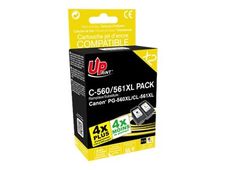 UPrint C-560XL/C-561XL - Paquete de 2 - negro, color (cian, magenta, amarillo) - compatible - caja - refabricado - cartucho de tinta - para Canon PIXMA TS5350, TS5351, TS5352, TS5353, TS7450, TS7451
