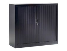 Pierre Henry GENERIC - Aparador - 2 baldas - 2 Puertas - acero, policloruro de vinilo (PVC) - negro