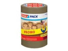 Tesapack PROMO - Cinta de embalaje - 50 mm x 66 m - polipropileno - marrón (paquete de 3)