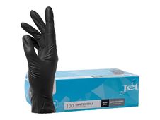 Jet - Guantes - desechable - tamaño: 9 - goma de nitrilo - negro (paquete de 100)