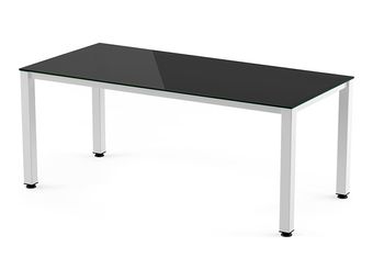 Rocada Executive - Mesa - rectangular - negro - blanco, RAL 9003 base