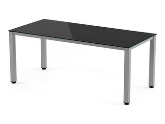 Rocada Executive - Mesa - rectangular - negro - gris, RAL 9006 base