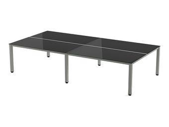 Rocada Executive - Mesa - rectangular - negro - gris, RAL 9006 base