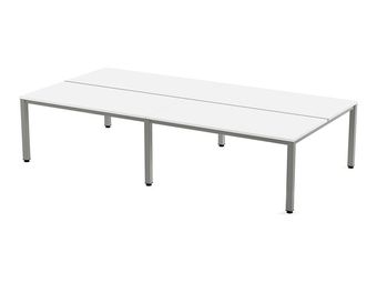 Rocada Executive - Mesa - rectangular - blanco - gris, RAL 9006 base