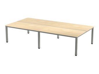 Rocada Executive - Mesa - rectangular - verde haya - gris, RAL 9006 base