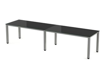 Rocada Executive - Mesa - rectangular - negro - gris, RAL 9006 base
