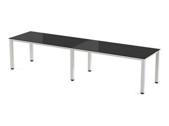 Rocada Executive - Mesa - rectangular - negro - blanco, RAL 9003 base