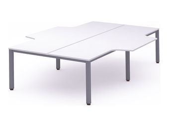 Rocada Executive - Mesa - rectangular - blanco - gris, RAL 9006 base