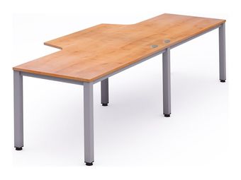 Rocada Executive - Mesa - con forma de L - roble - aluminio base