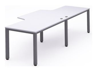 Rocada Executive - Mesa - con forma de L - blanco - antracita base