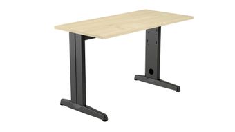 Mesa de oficina serie metal 120x60 antracita - haya