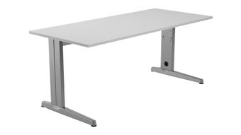 Mesa de oficina serie metal ajustable en altura 160x80 aluminio - gris