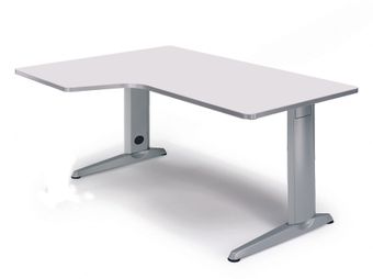 Mesa de oficina serie metal con forma de l izquierda 180x120 blanco-gris