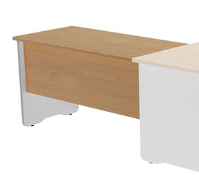 Ala para mesa de oficina serie work 100x60 aluminio-roble precio solo para el ala, la