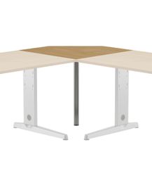 Mesa angulo 90 roble para mesa de oficina serie work-metal antracita-roble