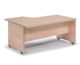 Mesa de oficina serie work con forma de l derecha 160x120 roble- blanco
