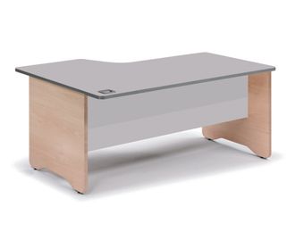 Mesa de oficina serie work con forma de l derecha 180x120 roble-gris