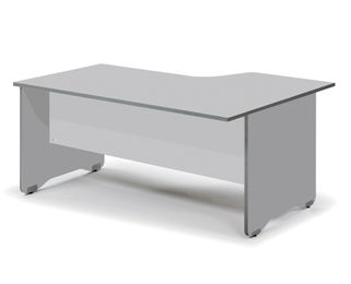 Mesa de oficina serie work con forma de l izquierda 180x120 aluminio-gris