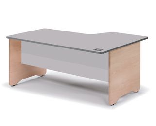 Mesa de oficina serie work con forma de l izquierda 180x120 roble-gris