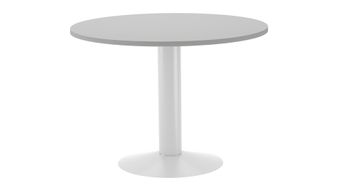 Mesa de reuniones redonda 120cm de diametro altura 72cm. color: pata metalica blanca