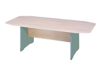 Rocada Meeting - Mesa - rectangular con lados redondeados - verde haya - aluminio base