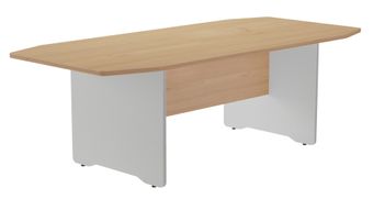 Mesa de reuniones 220x100x72cm. color: pata aluminio  tablero roble