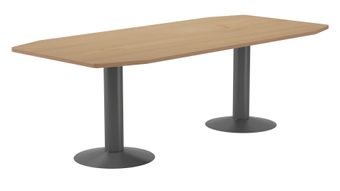 Mesa de reuniones 220x100x72cm. color: pata metalica antracita tablero roble
