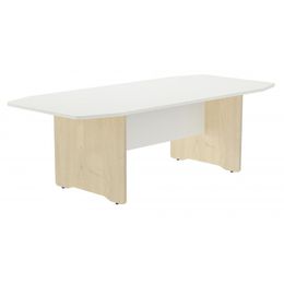 Mesa de reuniones 220x100x72cm. color: pata haya  tablero blanco