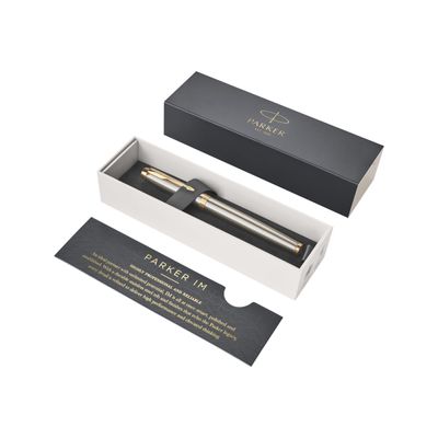 3501179316499-Parker IM - Stylo plume métal brossé - pointe fine-Angle droit-5
