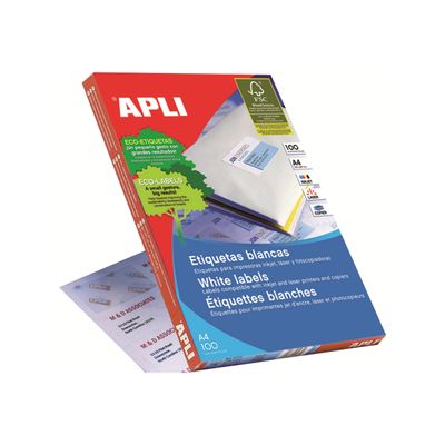 8410782012818-APLI PAPER - Auto-adhésif - blanc - A4 (210 x 297 mm) 100 unités étiquettes-P_4088_1-0