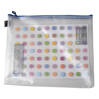 8435258341148-Office Box - Sac - A4 (34.5 x 28 cm) - nylon - transparent, fermeture éclair bleue-P_5236_1-0