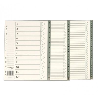 8435258901007-Fraga Import - Intercalaire - 31 positions - pré-imprimé : A-Z - à onglets - gris (pack de 1-P_6665_2-0