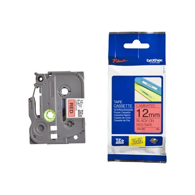 4977766052078-Brother TZe431 - Ruban d'étiquettes auto-adhésives - 1 rouleau (12 mm x 8 m) - fond rouge é-P_12431_1-3