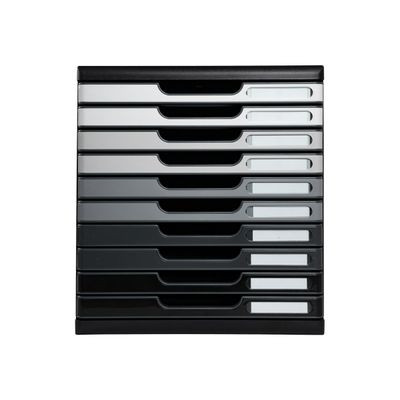 9002493424630-Exacompta Modulo - Module de classement 10 tiroirs - nuances de gris brillant-Avant-0